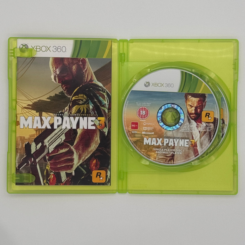 Max Payne 3 Xbox 360 Action Shooter Game Used