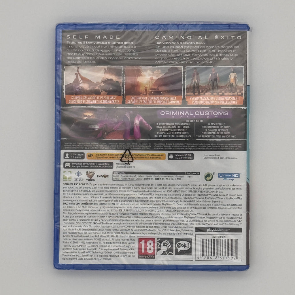 Saints Row Criminal Customs Edition PS5 Action Open World Game New