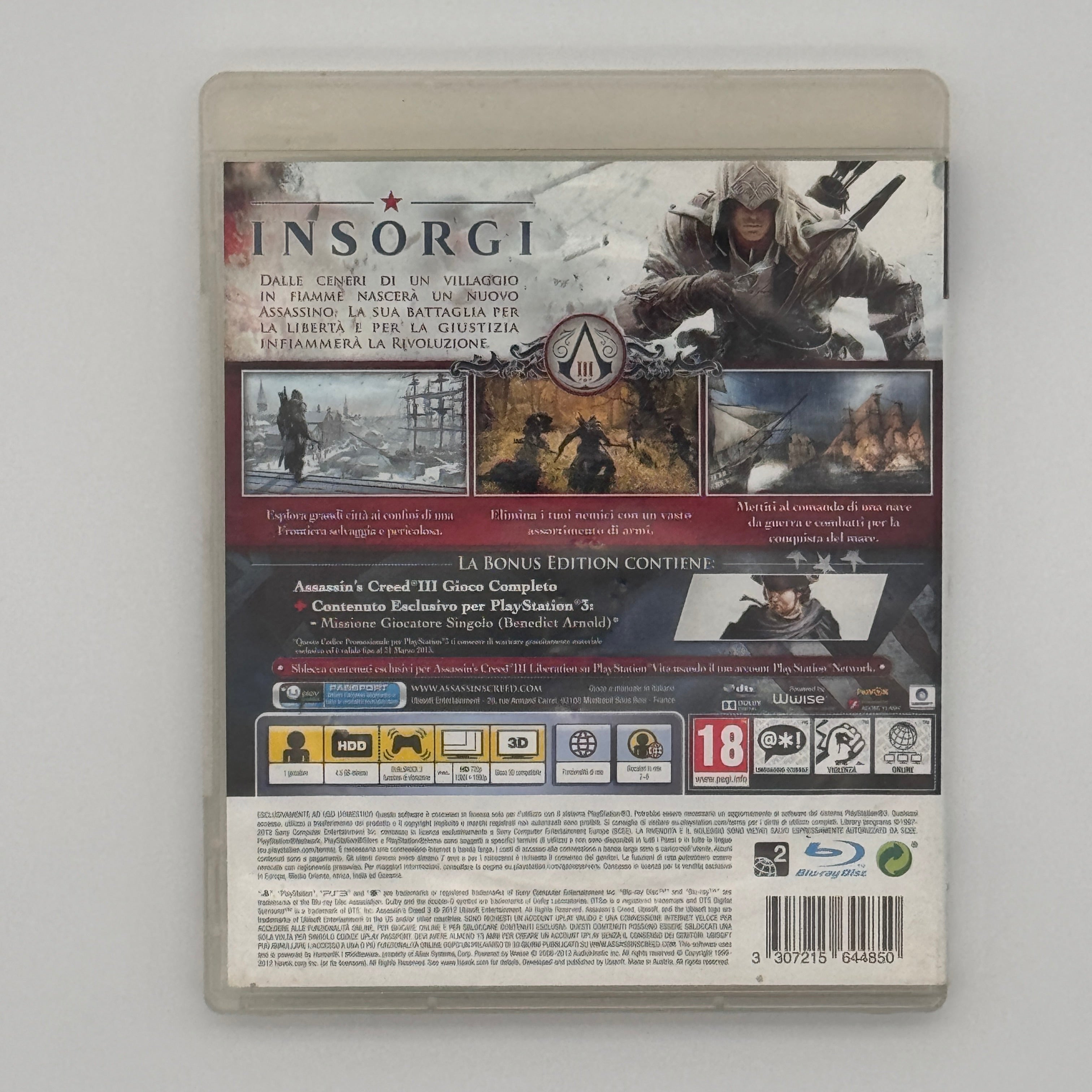 Assassin's Creed III Edizione Speciale PS3 Gioco Azione Avventura Usato