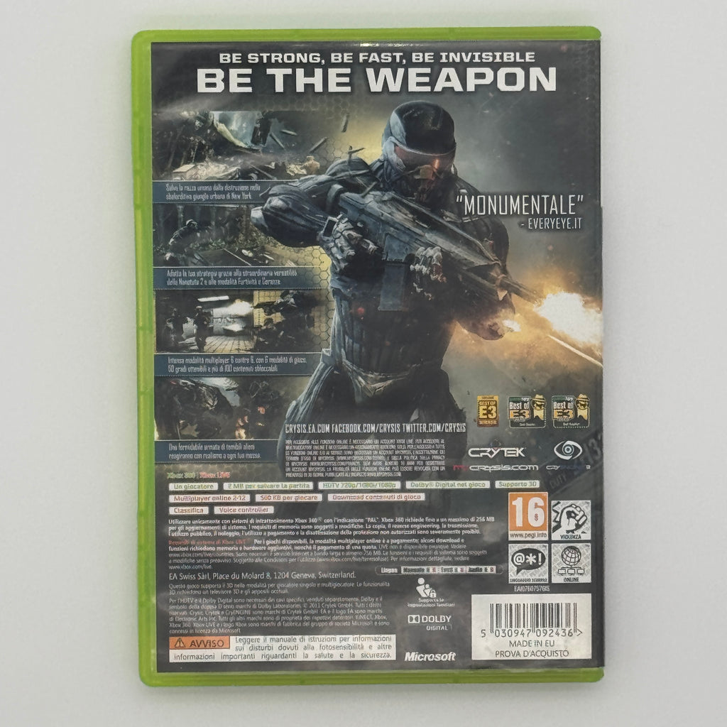 Crysis 2 Xbox 360 Action Shooter Game Used